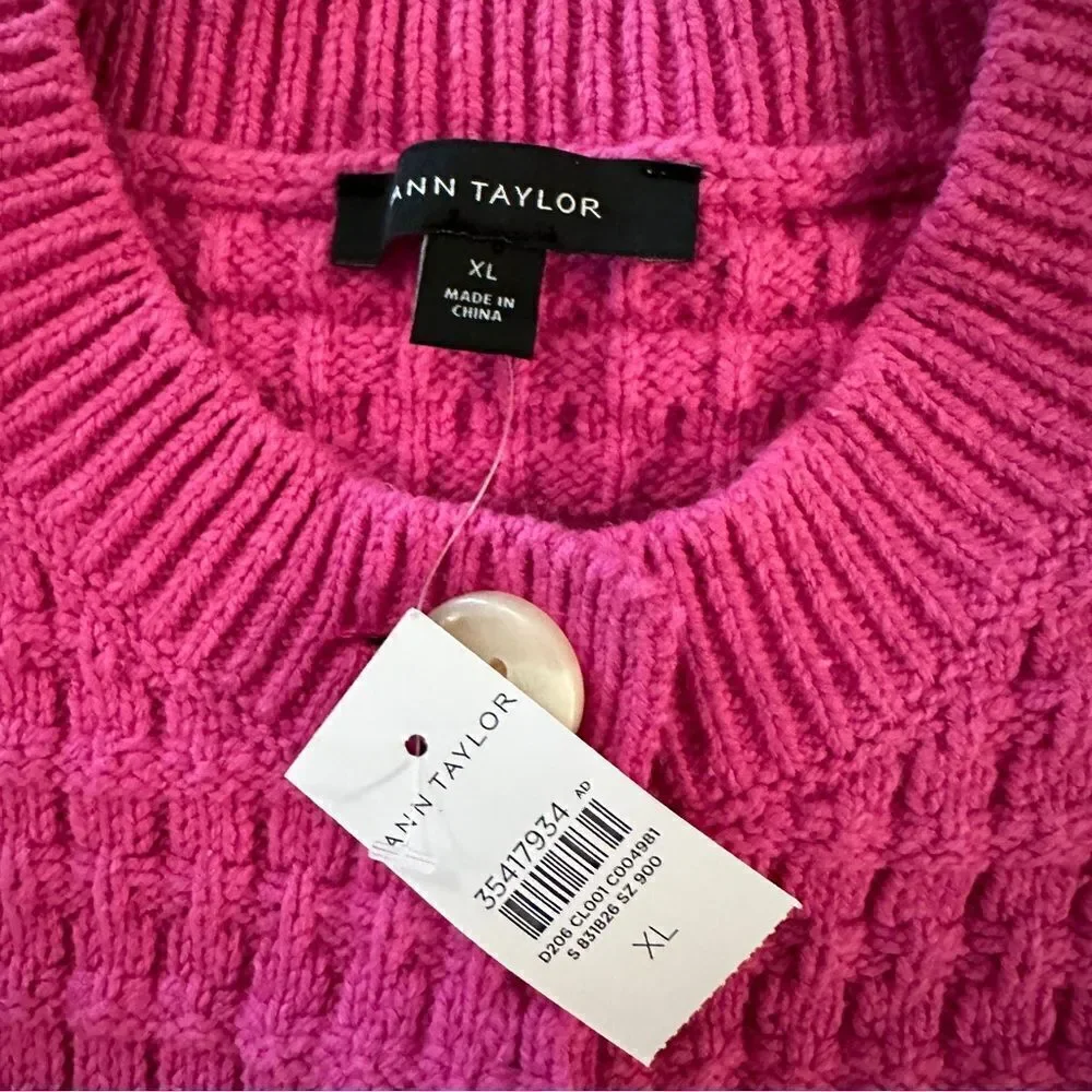 Ann Taylor Geo Stitch Sweater Jacket New - Picture 5 of 7